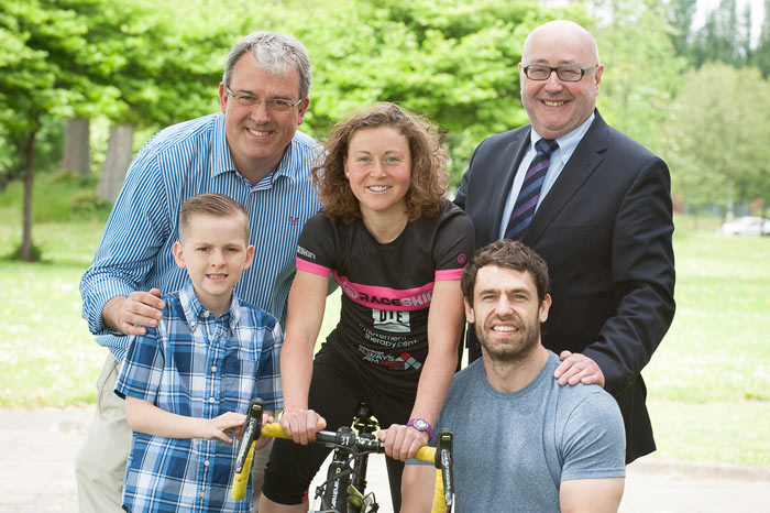 Launching the 2015 Yorkshire Young Achievers Awards are, back row from left, ITV Calendar presenter Duncan Wood, triathlete Suzie Richards and Chairman of the Awards, Peter McCormick OBE, with 2014 Youngster of the Year Harry Phillips and Emmerdale star Kelvin Fletcher