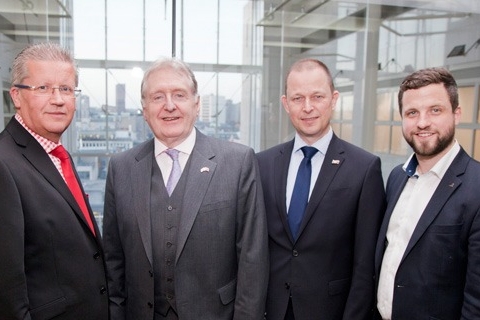 Pictured (L to R) are Surfachem Group managing director, Dr Richard Smith, who introduced the event; chairman of The British Chamber of Commerce in Turkey, Chris Gaunt; chief executive of the British Romanian Chamber of Commerce, Richard Reese and director of British Polish Chamber of Commerce, Patrick Ney