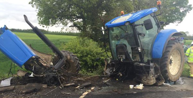 Flaxby train tractor accident knaresborough