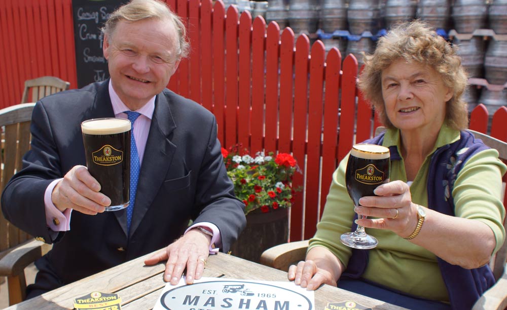 Full Steam Ahead! T&R Theakston Ltd Executive Director Simon Theakston and Masham Steam Engine and Fair Organ Rally organiser Flo Grainger