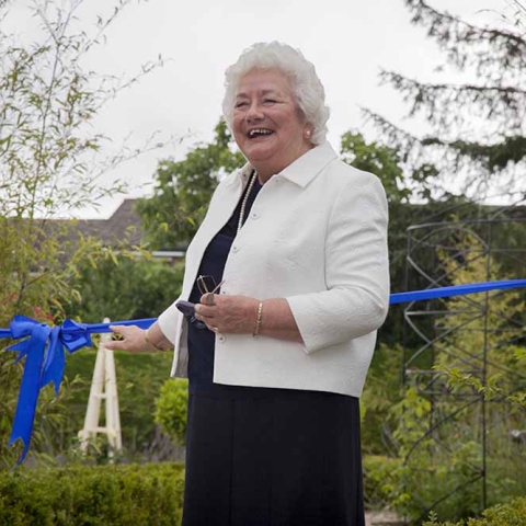 Baroness Harris cutting the Ribbon