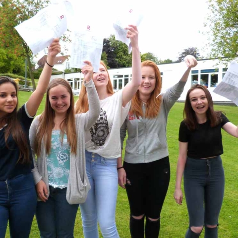Rossett School students Valeria Sergeeva, Lucy Oliver, Anna Ross, Georgie Cooke and Chloe Pearson all got the grades they needed to allow them to study their chosen subjects at A level