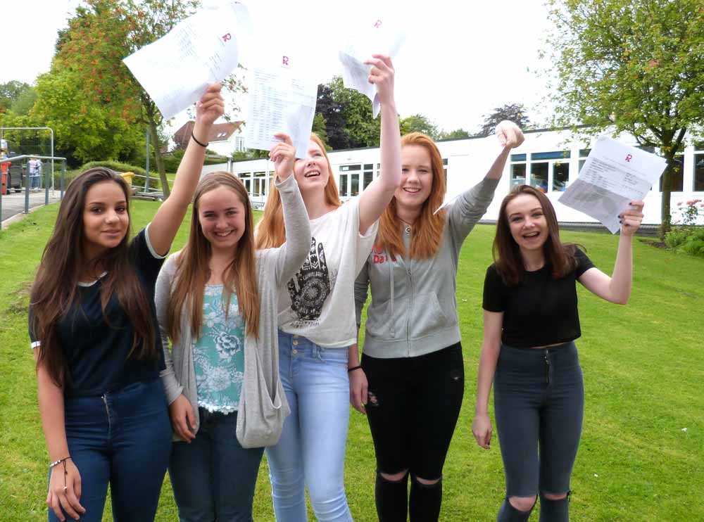 Rossett School students Valeria Sergeeva, Lucy Oliver, Anna Ross, Georgie Cooke and Chloe Pearson all got the grades they needed to allow them to study their chosen subjects at A level
