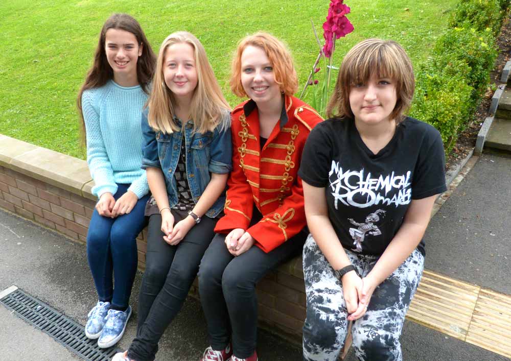 Millie Bell, Molly Turgoose, Leah Taylor and Athina Paraskos at Rossett School earned dozens of top grades between them