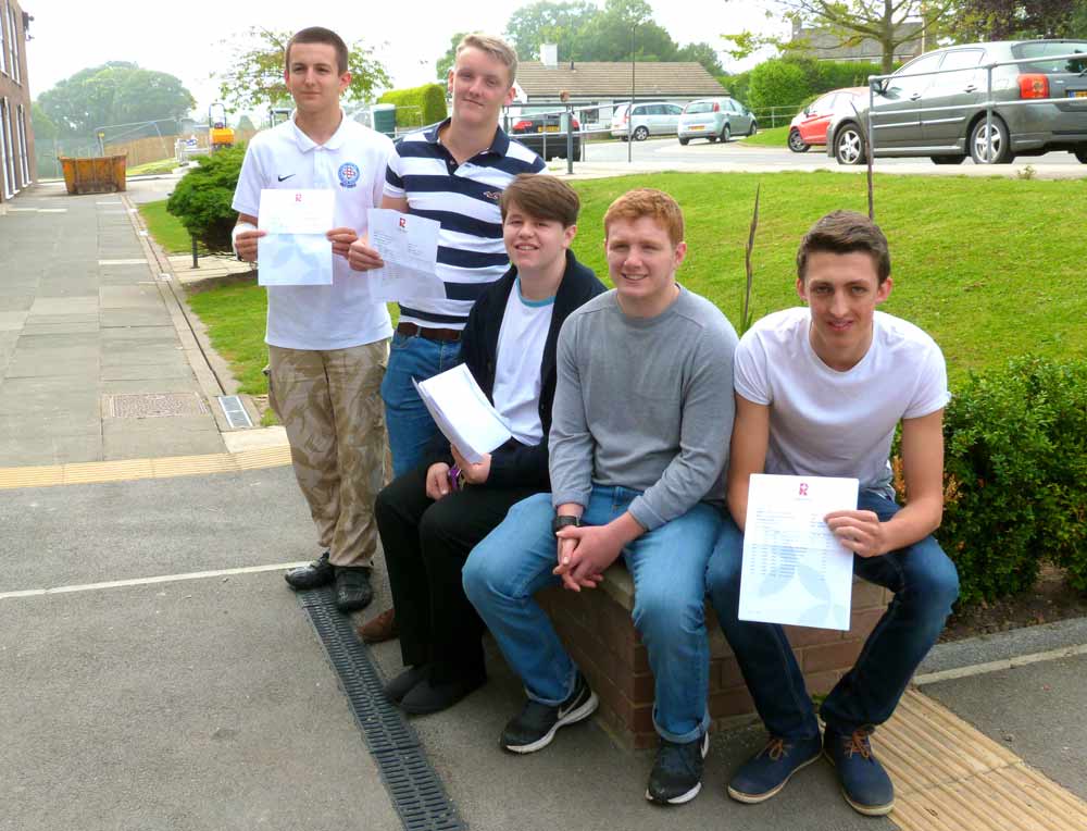 Daniel McDonald, Ben Watson, George Pleasant, Ben Walton and Oliver Alex Marks all achieved the grades they need at Rossett School to take them on to their chosen courses