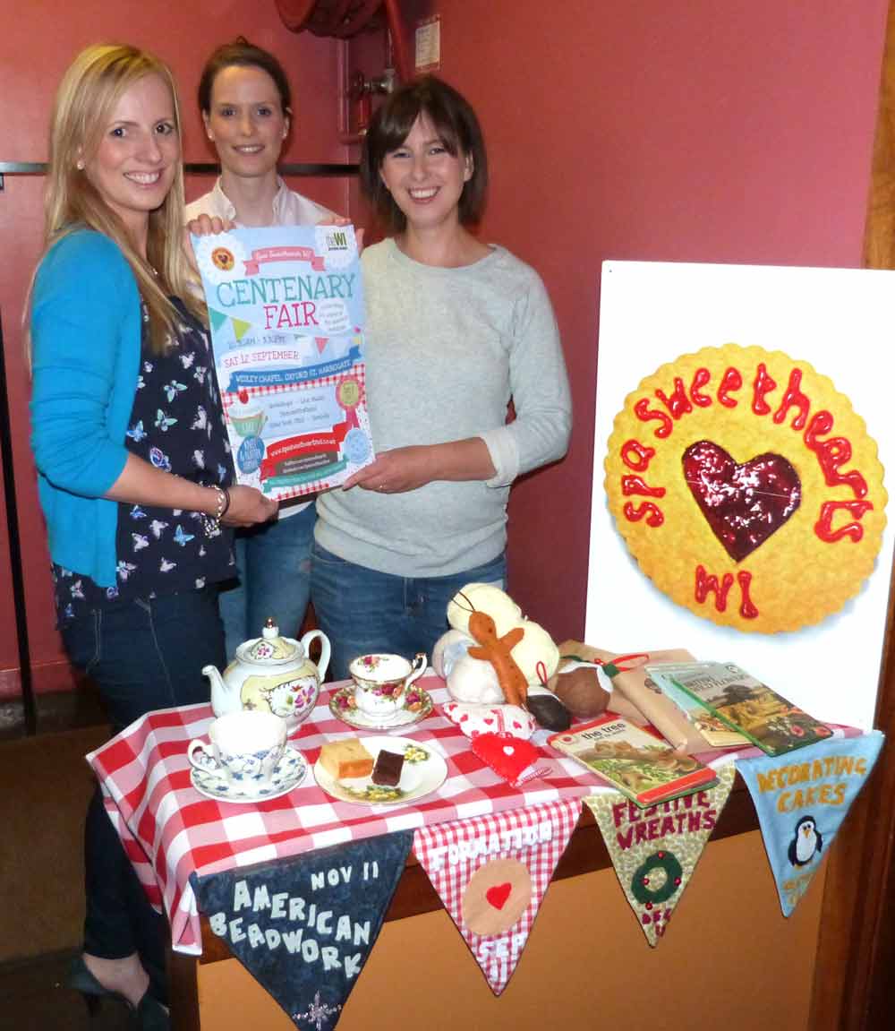 Members of Spa Sweethearts WI are celebrating the organisation’s centenary this year by organising a Centenary Fair in September. Pictured are fair organiser Sarah Kingsbury, founding president Bex Hartley, and current president Lucy Cooper