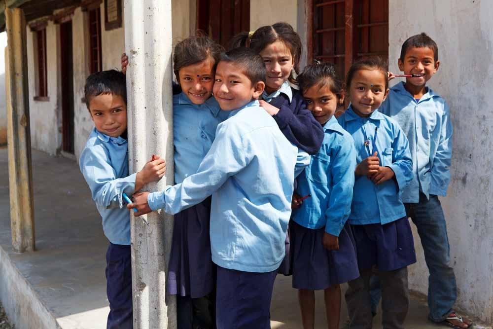 Pupils at Shree Daraun Higher Secondary School