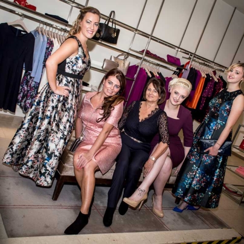 Modelling for charity left to right: Emily Adshead, Heidi Green, Lynda Oliver, Ashleigh Young, Lucy Morgan. Photograph by Lee Dilloway Photography