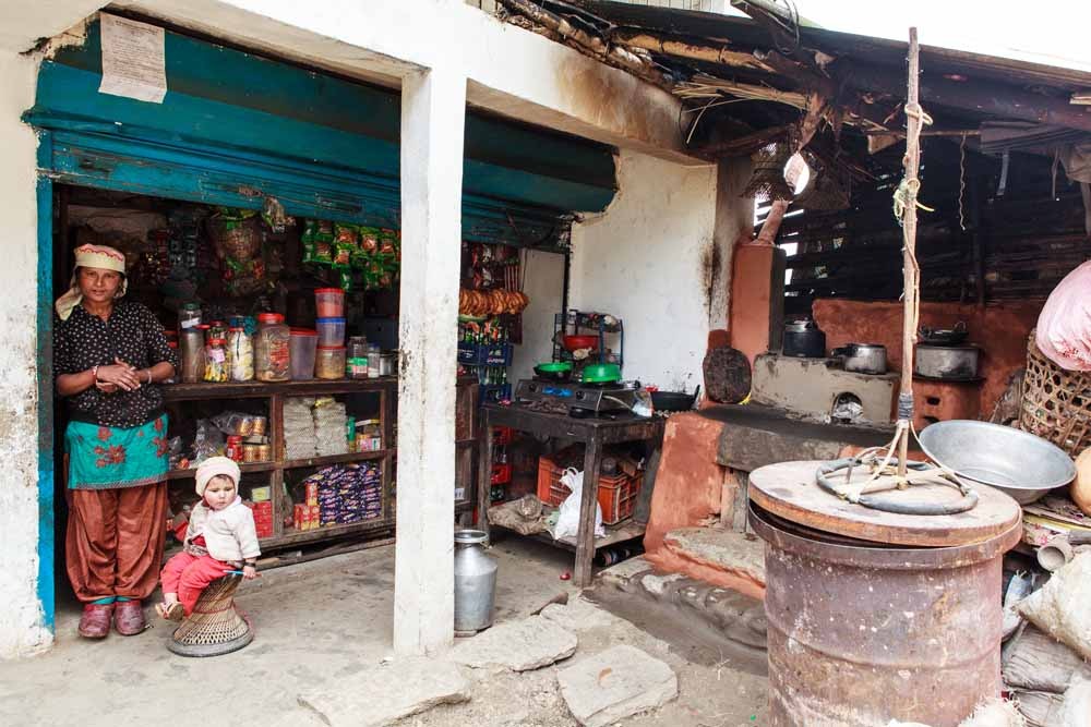 Shop owner Shanti Adhikari, one of the micro loan recipients