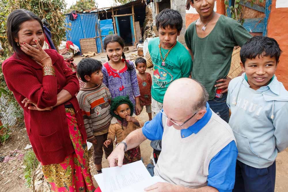 Project Leader Barry Pollard visits some of the micro loan recipients