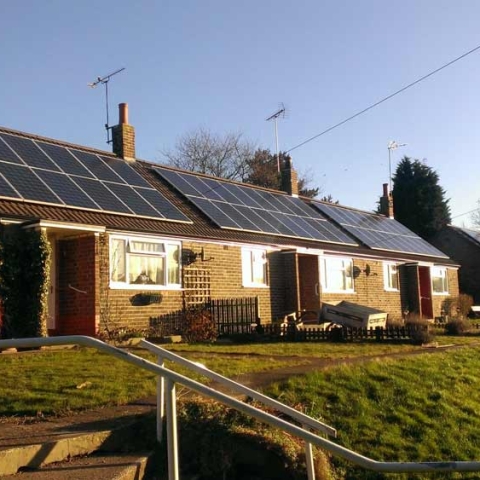 solar panels on council owned bungalows in Harrogate