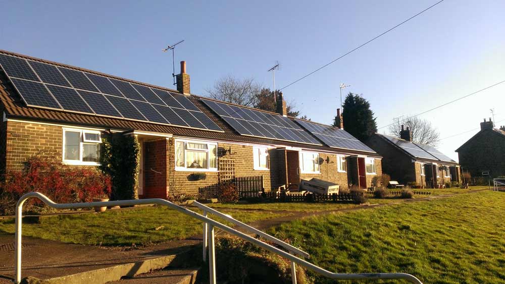 solar panels on council owned bungalows in Harrogate