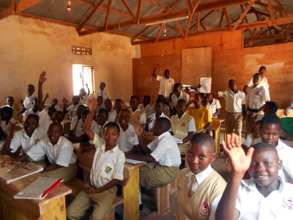 Ugandan students learning in The Revival Centre