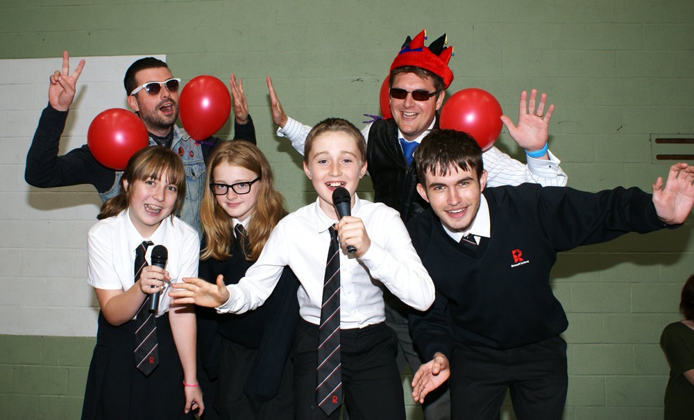 Rossett School students Tom Newson, Ash Butler and Liam Kirk sample the tapas served for European Day of Languages