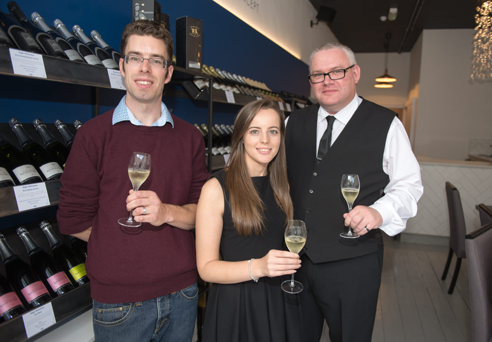 Laurence Page-Connolly, Helena Randall and Mike Hodgson of the Champagne Concept