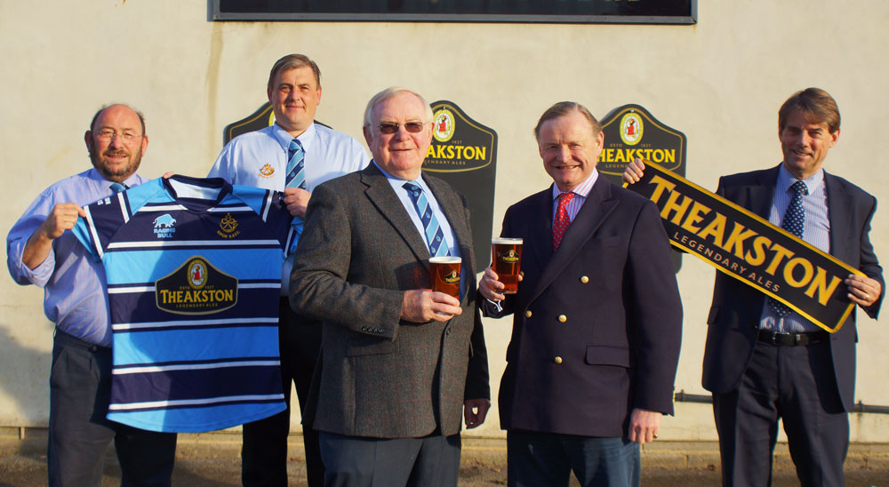 Extra Time! (from left to right) Ripon Rugby Club Ex President, Andy Proud, Ripon Rugby Club Director of Sponsorship, Dave Naylor, Ripon Rugby Club President Tim Wray, T&R Theakston Ltd Executive Director Simon Theakston and T&R Theakston Ltd Sales Development Manager Barry Gibb