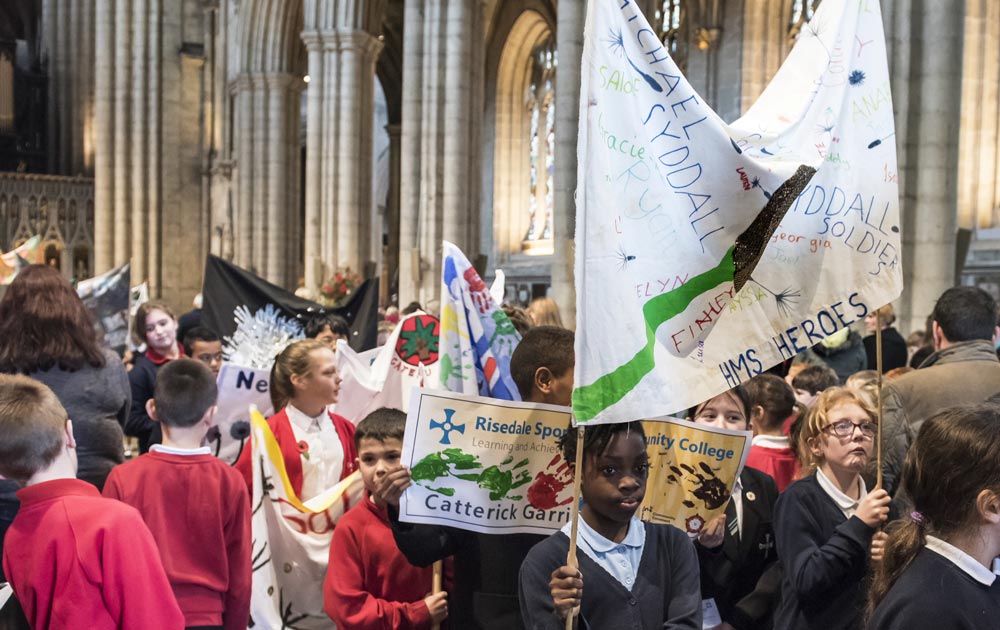 Children from North Yorkshire schools who are members of Armed Forces families gather in Ripon Cathedral for a new beginnings service