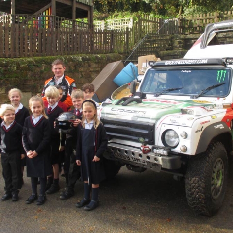 Mr Quin Evans with pupils from Belmont Grosvenor School, Harrogate