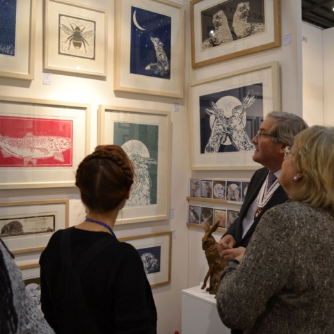 The Deputy Lord Lieutenant browsing the fair after officially opening it