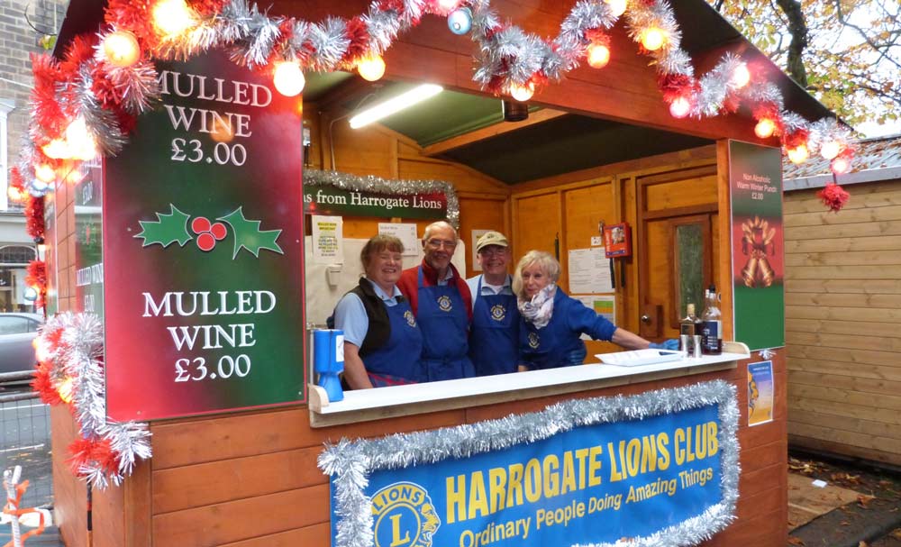 Harrogate Lions Club will be among those selling food and drink at Harrogate Christmas Market. Their mulled wine stall supports local charities