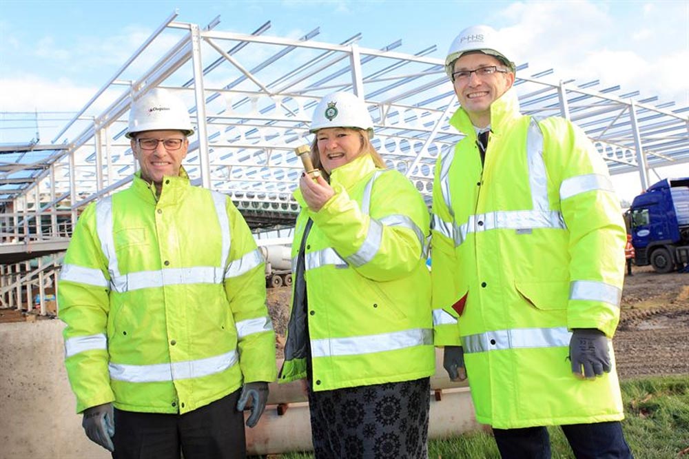 Pictured At The Site Are Left To Right:- Nick Todd, Business Unit Manager Clugston Construction, Heather Parry Deputy Chief Executive of the Yorkshire Agricultural Society, and Adrian Taylor, Adrian Taylor, Technical Director at P+HS Architects