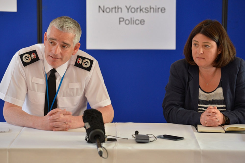 The Chief Constable of North Yorkshire Police, David Jones with Julia Mulligan, Police and Crime Commissioner