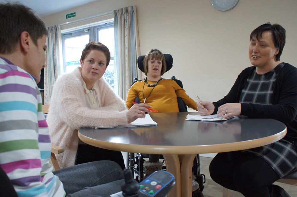 We’re Listening! Disability Action Yorkshire’s community outreach workers Lacey Winn (second left) and Karen Minteh (far right) with service users Eliza Bennett and Kayley Atkinson