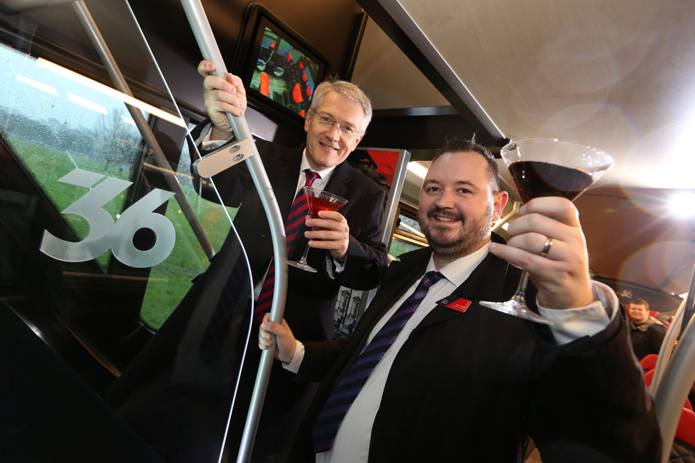 L-R Andrew Jones MP for Harrogate and Knaresborough and Transdev CEO Alex Hornby