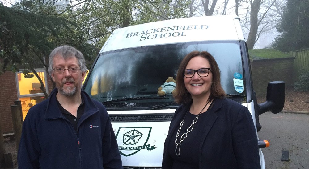 Brackenfield Headteacher, Mrs. Pat Sowa with David Shaftoe from Open Country