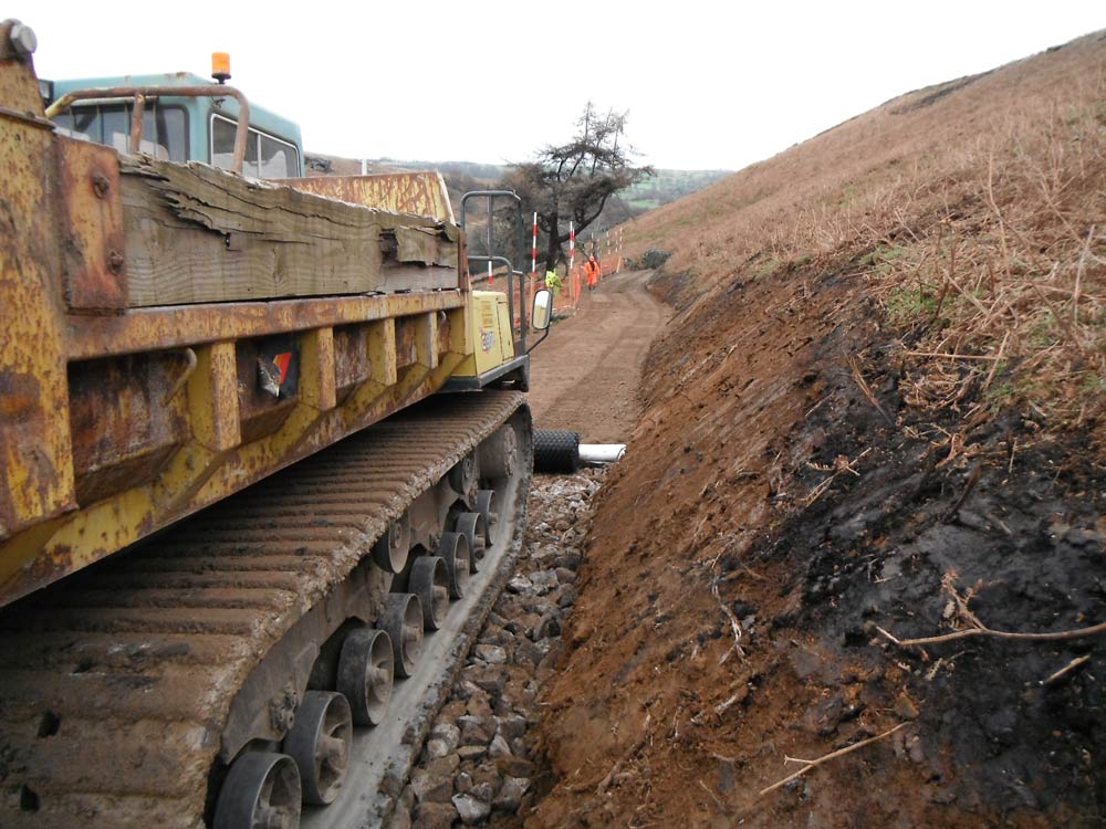 Contractors making progress with drainage and stabilisation works on the slopes above the A59 at Kex Gill