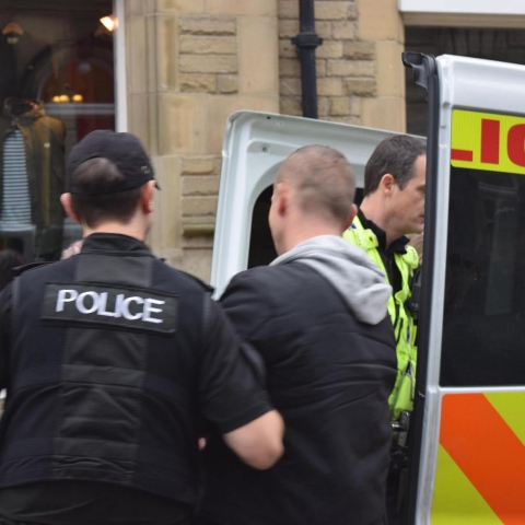 Jacek Olszewski being arrested in Harrogate