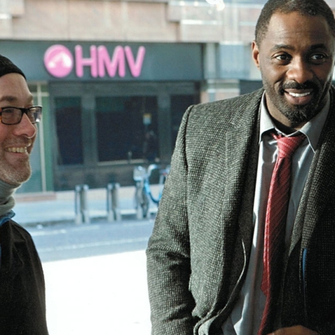 Neil Cross and Idris Elba