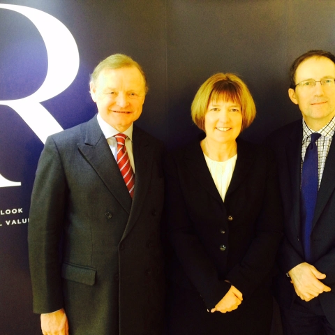 Simon Theakston with Raworths' Zoe Robinson and David Garfitt