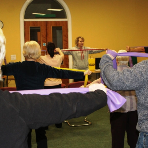 Health and Active Lifestyle Coach Jane Charlton putting the Ripon