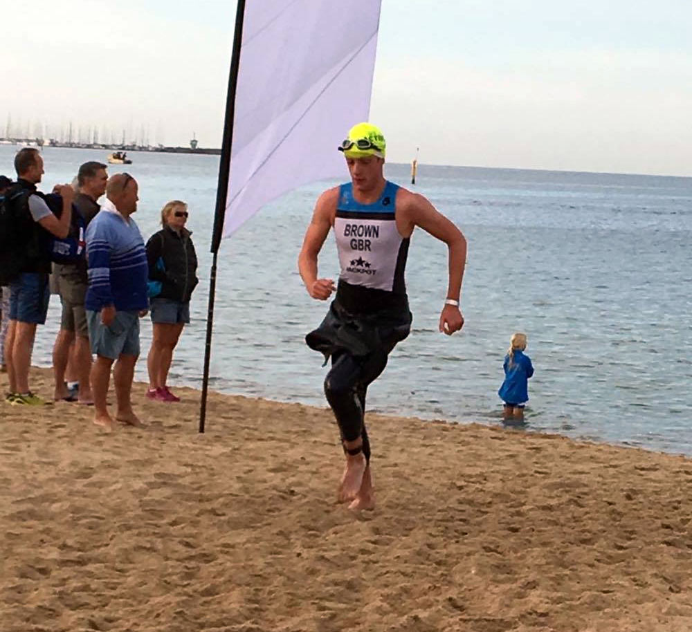 Mika taking 1st place in the Tri R3 triathlon Harrogate