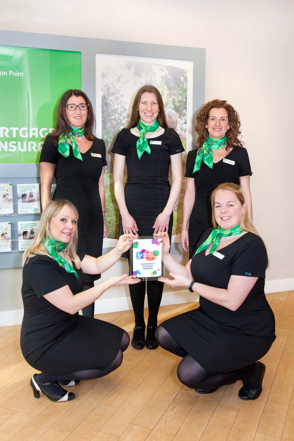 Yorkshire Building Society colleagues at the Knaresborough branch receive a Society Matters Award