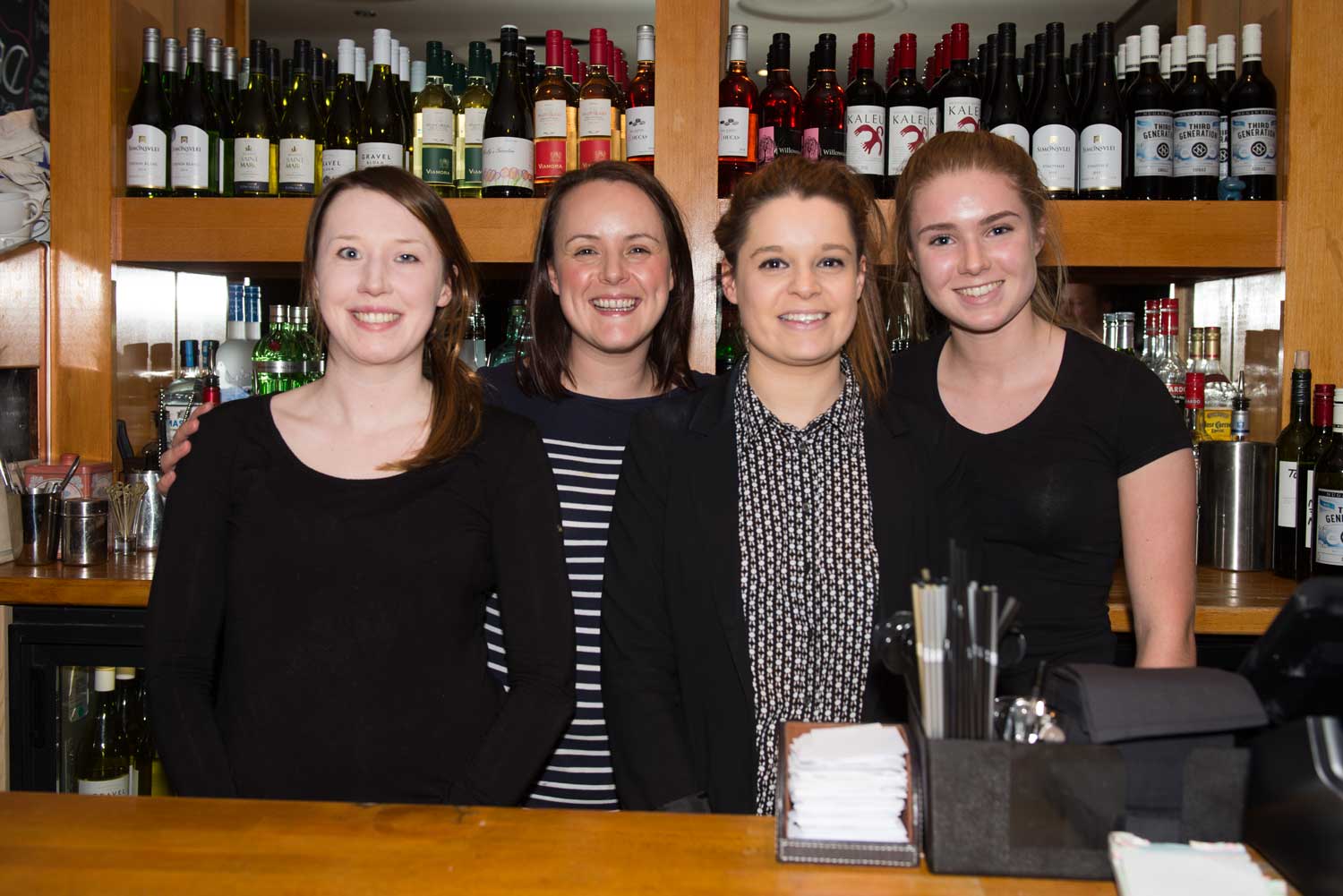 Deanos - Front of house team: Samantha Huddart, Sarah Jane Sowden, Francesca Sims and Olivia Reid