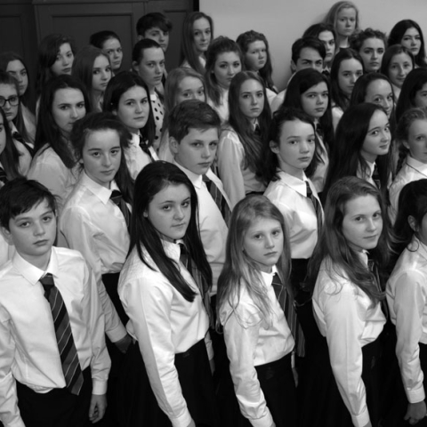 Harrogate Grammar School students in the Les Misérables ensemble