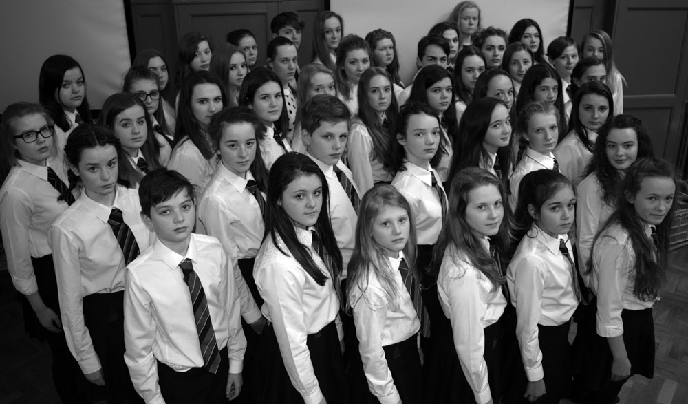 Harrogate Grammar School students in the Les Misérables ensemble