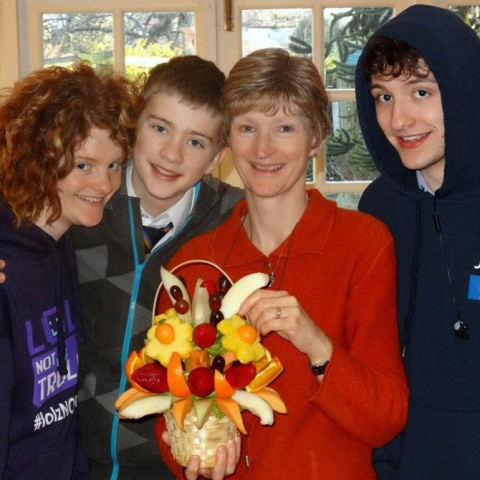 Naomi Barrow with mum Fiona and brothers Ed and Jon on Mother’s Day 2013. Fiona had just entered remission from breast cancer