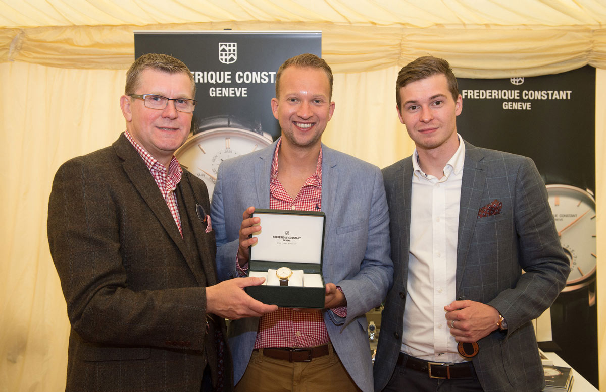 Nick Bassett, Frédérique Constant, Christian Kaiser (winner of the Frédérique Constant Mens Classic Manufacture watch in the prize draw)