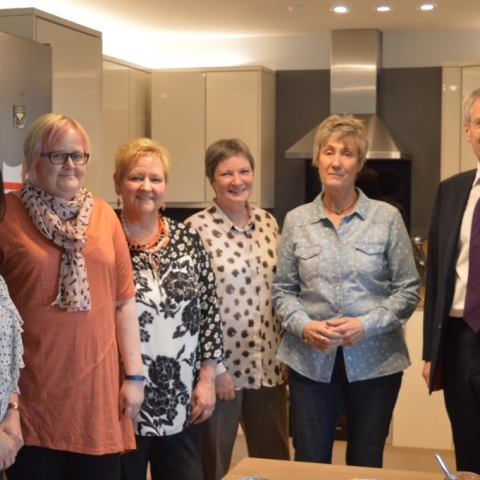 Andrew Jones MP with staff from Sherburn House, Knaresborough