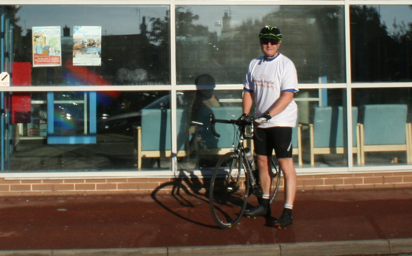 Andrew Alldred outside Harrogate District Hospital