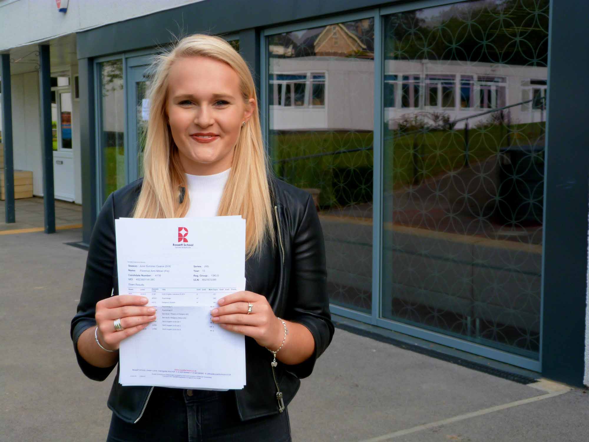 Flo Milner will head to Kings College London to study Law after achieving A*A*A at Rossett School