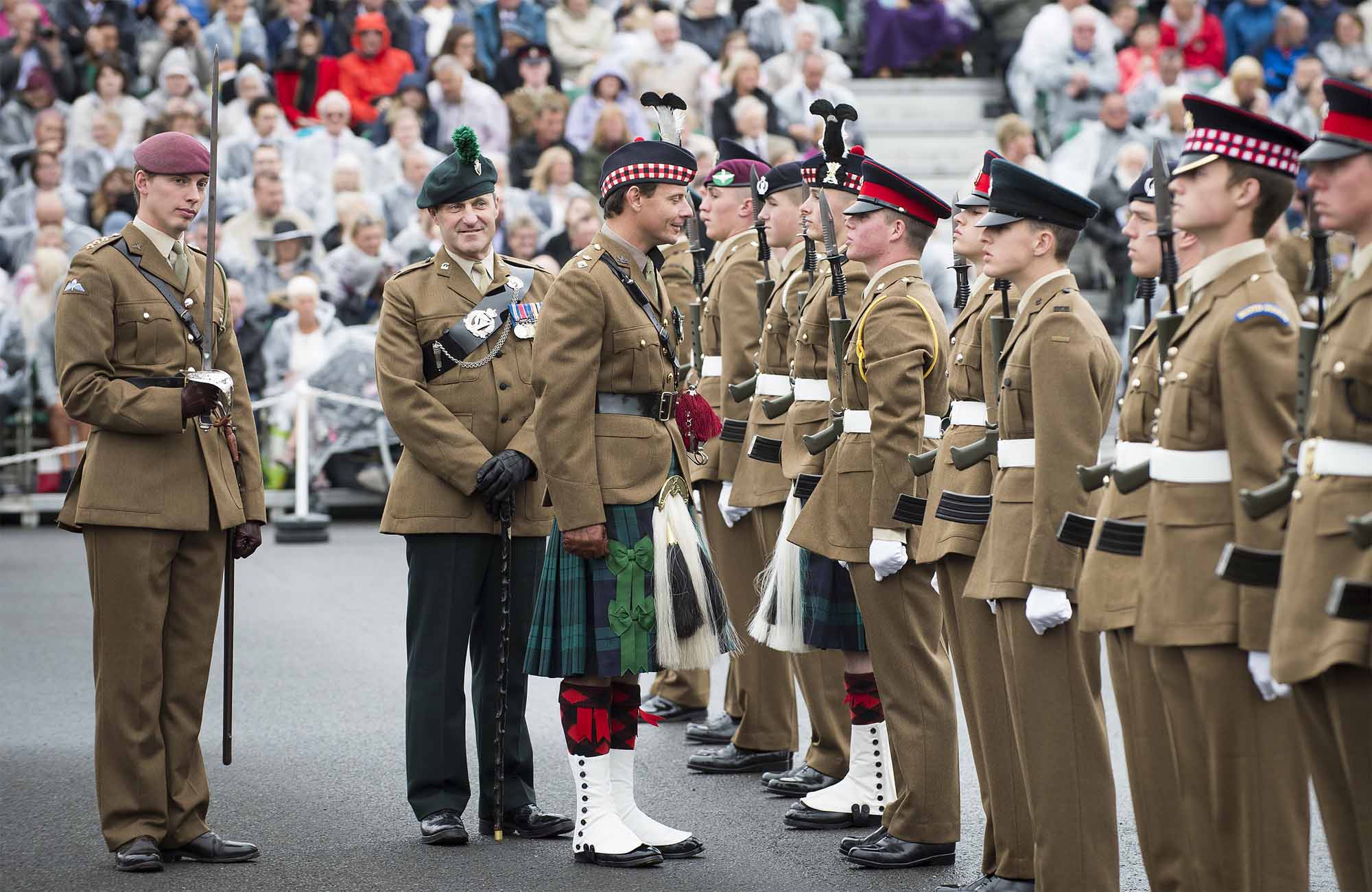Pictured:Lieutenant Colonel Neil Tomlin, Commanding Officer of 4th battalion The Royal Regiment of Scotland inspecting some of the Junior Soldiers during the pass off parade. More than 600 teenagers from the Army Foundation College marched on their way to a new career when they graduated from the military training establishment in Harrogate, North Yorkshire. The college in Penny Pot Lane, Harrogate runs two types of course – a 40-week long course and a shorter 20-week course to train 16-17 year olds for a wide variety of Army careers. NOTE TO DESKS:  MoD release authorised handout images.  All images remain Crown Copyright 2016.  Photo credit to read -Sgt Jamie Peters RLC (Phot) Email: jamiepeters@mediaops.army.mod.uk richardwatt@mediaops.army.mod.uk shanewilkinson@mediaops.army.mod.uk Richard Watt - 07836 515306 Shane Wilkinson - 07901 590723