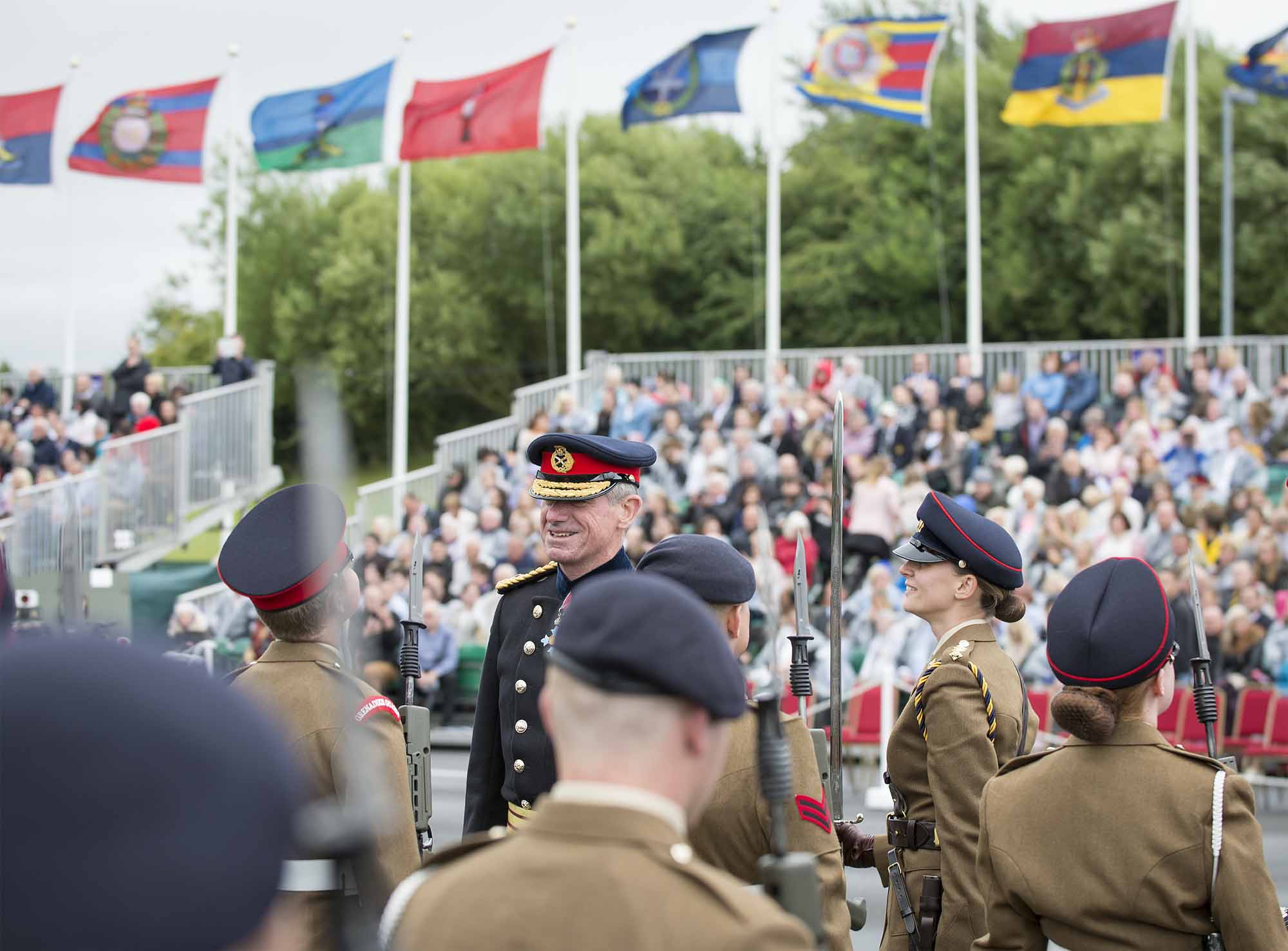 Pictured:Lieutenant General Thomas Beckett CBE, Defence Senior Advisor Middle East chatting to a Junior Soldier during the Pass Off Parade. More than 600 teenagers from the Army Foundation College marched on their way to a new career when they graduated from the military training establishment in Harrogate, North Yorkshire. The college in Penny Pot Lane, Harrogate runs two types of course – a 40-week long course and a shorter 20-week course to train 16-17 year olds for a wide variety of Army careers. NOTE TO DESKS:  MoD release authorised handout images.  All images remain Crown Copyright 2016.  Photo credit to read -Sgt Jamie Peters RLC (Phot) Email: jamiepeters@mediaops.army.mod.uk richardwatt@mediaops.army.mod.uk shanewilkinson@mediaops.army.mod.uk Richard Watt - 07836 515306 Shane Wilkinson - 07901 590723