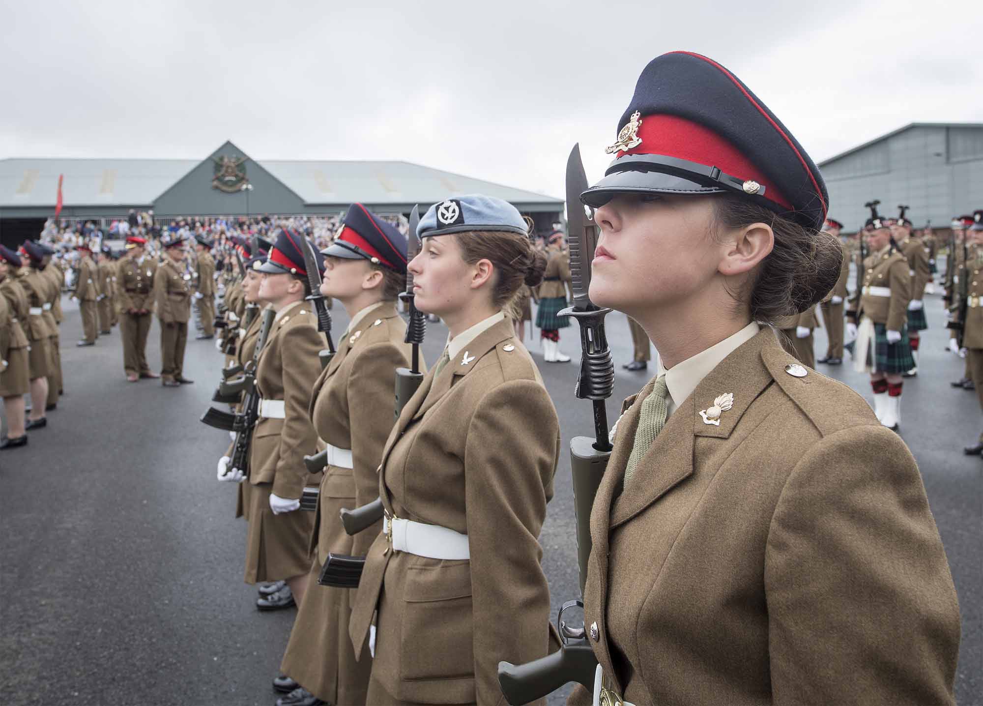 Pictured:A Junior Soldier from the Royal Artillery standing to attention awaiting the inspecting officer. More than 600 teenagers from the Army Foundation College marched on their way to a new career when they graduated from the military training establishment in Harrogate, North Yorkshire. The college in Penny Pot Lane, Harrogate runs two types of course – a 40-week long course and a shorter 20-week course to train 16-17 year olds for a wide variety of Army careers. NOTE TO DESKS:  MoD release authorised handout images.  All images remain Crown Copyright 2016.  Photo credit to read -Sgt Jamie Peters RLC (Phot) Email: jamiepeters@mediaops.army.mod.uk richardwatt@mediaops.army.mod.uk shanewilkinson@mediaops.army.mod.uk Richard Watt - 07836 515306 Shane Wilkinson - 07901 590723