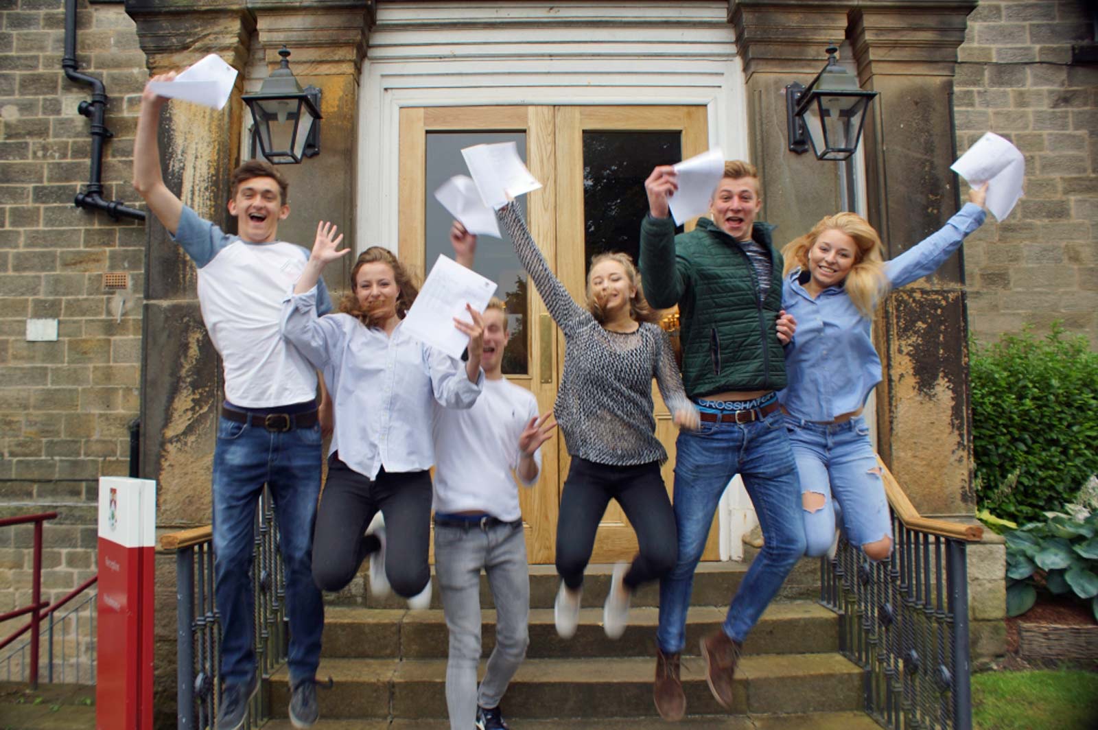 Happy Ashville College pupils celebrate their A-level successes