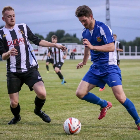 Greg Kidd getting his shot in on the Athersley goal