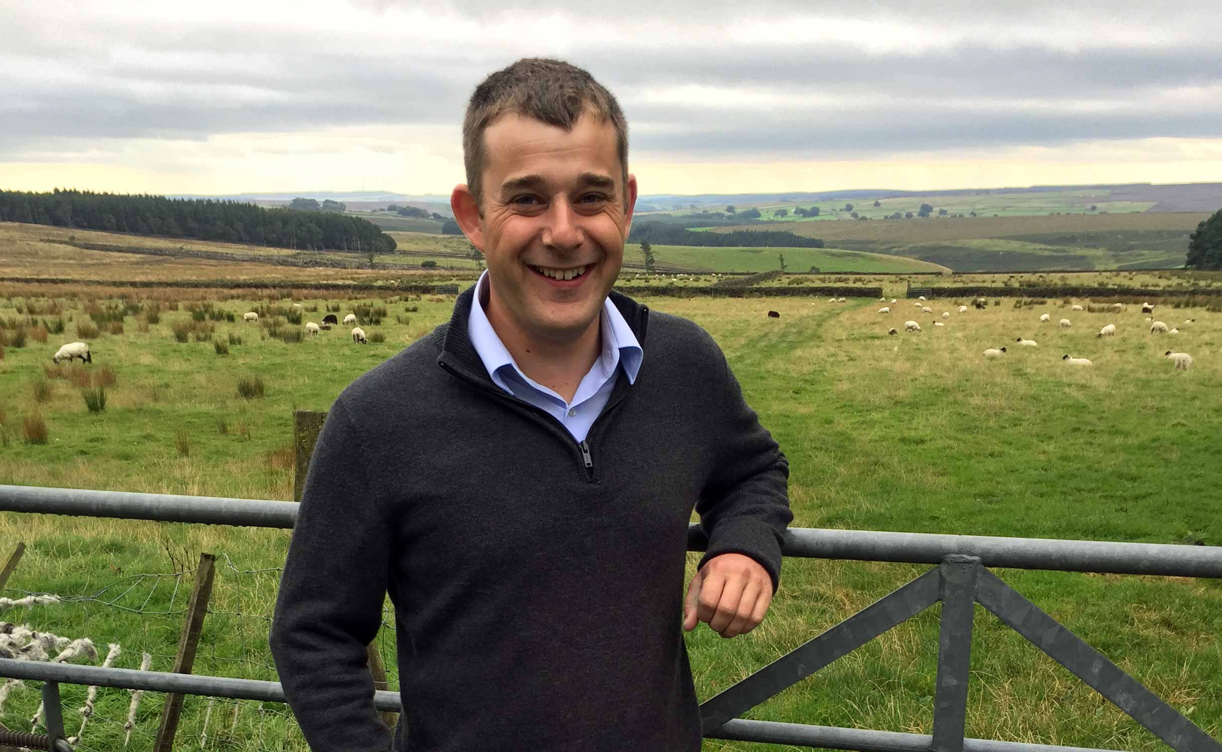 Jonathan Grayshon the new tenant farmer at Humberstone Bank farm